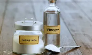 Bicarbonato e aceto, ingredienti per un diserbante naturale efficace.